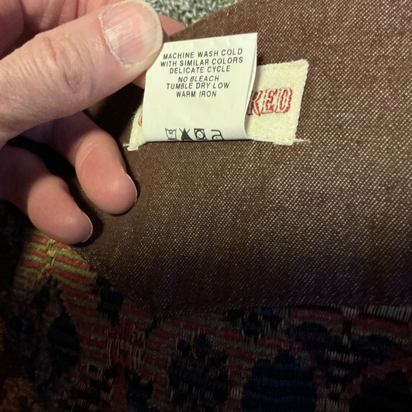 Vintage Tapestry Vest | Floral Geometric Button Front | Women’s Large - Picture 3 of 12